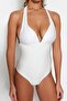 Ecru V-Neck Regular Leg Swimsuit TBESS23MA00210 - 3