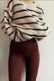 Women's Brown Ribbed High Waist Tights - 3