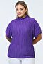 Plus Size Comfortable Stand Collar Straight Pleated Blouse - Purple - 2