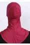 Large Hijab Bonnet - Practical Lycra Hijab with Neck Collar Women's Ready Flexible Sports Hijab - Şarabi - 3