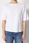 Beyaz %100 Pamuk Taş Detaylı Relaxed/Geniş Rahat Kesim Bisiklet Yaka Örme T-Shirt TWOSS23TS00153 - 3