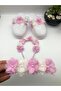 Maternity Set Pink White Floral Maternity Set Crown Slippers Bandana Set – Maternity Set – Maternity Set – L - 2