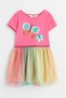 Girl's Skirt Multicolored Butterfly Printed Tulle Dress on the Front - 2