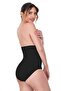 Women's Black Seamless High Waist Slip Corset with Snaps at the Bottom - 2