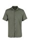 Haki Regular Fit Kısa Kol Yazlık Dokulu Bürümcük Örme Gömlek TMNSS23GO00055 - 3