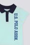 U.S. Polo Assn Azure Light Green Baby Polo Collar T-shirt Set - 3