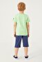 Base. Polo Assn Light Green Texture Red Boy's Capri Suit - 5