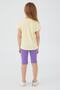 Base. Polo Assn Shapeless Writing Light Yellow Girls Bermuda Suit - 5