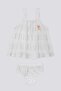 Base Polo Assn Sensitive Pattern Cream Orange Baby Sleeveless Dress Panties Set