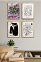 Natural Wood Framed Painting Set of 4 D-017