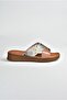Salmon Genuine Leather Cross Banded Women's Slippers M291049903 - 8
