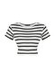 Premium Black-Ecru Black Striped 2-Pack Viscous/Soft Fabric Crop Stretchy Knitted Blouse TWOSS23BZ00194 - 7
