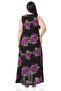 Large Size Thick Sling Bag Pocket Lilac Floral Long Viscose Dress - 3