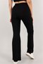 Women's Corded Striped Flare Leg High Waist Durable Knitted Fabric Gathering Leggings - 5