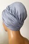 Ready Turban Bonnet Twist Banded Combed Cotton Bonnet Gray Twist Women's Hijab Bonnet Twisted Outer Bonnet - 5