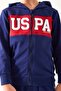 Base. Polo Assn Zipper Detail Navy Blue Boy Bermuda Suit - 4