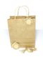 Kraft Label Flower Printed, Kraft Handle Bag, 12 Pieces Drawstring Gift Bag Set (22x18x8 Cm)