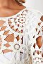 Ecru Crop Knitwear Look Beach Blouse Tbess20Bz0572 - 5