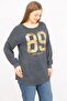 Women's Smoked Large Size Lacquer Printed Sweatshirt 65n35647 - 4