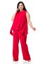Plus Size Blouse Trousers Red Set