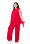 Plus Size Blouse Trousers Red Set - 4
