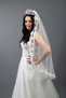 Wedding Dress Veil Lace Glitter Tulle with Comb Off-White Length 100 Cm - 3