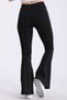 Flared Leg Women's Black Recovery Sports Leggings Full Lycra Thermal Diving Fabric - 6