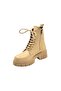 Women's Wrinkled Patent Leather Zippered Lace up Boots - 2