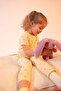 Baby Girl Patterned Ribbed Camisole Organic Cotton Short Sleeve Pajama Set - 3