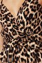 Camel Leopar Desenli More Sustainable Kruvaze Yırtmaç Detaylı Maxi Dokuma Elbise TWOSS23EL01892 - 6