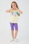 Base. Polo Assn Shapeless Writing Light Yellow Girls Bermuda Suit - 3
