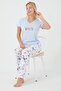 Wild Soul Light Blue Women's Short Sleeve Pajama Set - 3