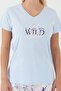 Wild Soul Light Blue Women's Short Sleeve Pajama Set - 4