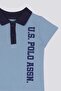 Azure Light Blue Baby Polo Collar T-shirt Set - 3