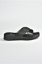 Black Genuine Leather Cross Banded Women's Slippers M291049903 - 6