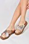 Salmon Genuine Leather Cross Banded Women's Slippers M291049903 - 2