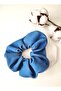 Blue Corded Fabric Scrunchie Bagel Buckle - 2