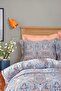 Evan Indigo Double 100% Cotton Satin Duvet Cover Set - 2