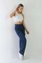 Catina Hot Dark Blue Blue Back Pocketless Cargo Pocket Loose Lycra High Waist Jeans - 3