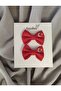 October 29 Girl's Flag Embroidered Bow 2-Piece Clip Buckle