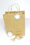 White Label Flower Printed, Kraft Handle Bag, 12 Pieces Drawstring Gift Bag Set (22x18x8 Cm)