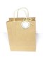 White Label Flower Printed, Kraft Handle Bag, 12 Pieces Drawstring Gift Bag Set (22x18x8 Cm) - 3