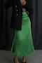 Women's Green Midi Length Satin Skirt 5322 - 3