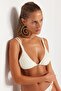 Ecru Knotted Triangle Covered Bikini Top Tbess21Bu0194 - 2