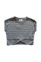 Girl's Patterned Knitted Crop Blouse - 4