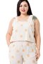 Plus Size Thick Strap Zippered Elastic Waist Yellow Floral Women's Jumpsuit - 2