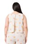 Plus Size Thick Strap Zippered Elastic Waist Yellow Floral Women's Jumpsuit - 5