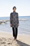 Women's Digital Patterned Hijab Swimsuit with Fully Covered Trousers