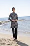 Women's Digital Patterned Hijab Swimsuit with Fully Covered Trousers - 5