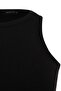 Siyah Halter Yaka Pamuklu Fitted/Vücuda Oturan Basic Örme Atlet TBBSS23CV00001 - 8